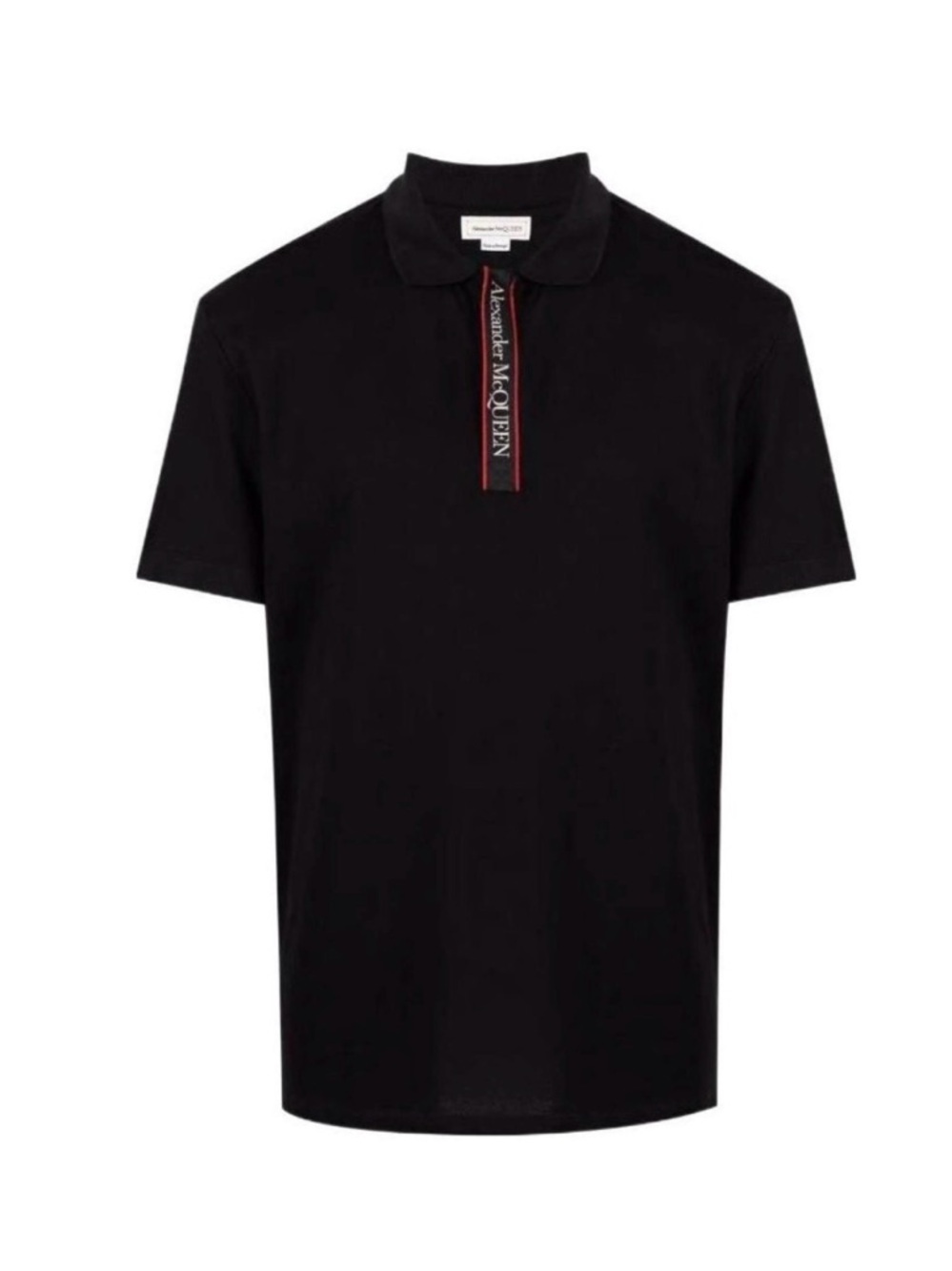 Alexander McQueen Black Polo with Logo Placket